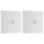 BG Electrical 8BTS/1-01 Single Secondary Telephone Slave Socket, Round Edge, White (Pack of 2)