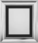 FRAMES BY POST Scandi Vintage Silver Picture Photo Frame with Black Mount 60 x 80 cm For Image size 50 x 70 cm