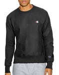 Champion Men's Crewneck, Reverse Weave Pullover Sweatshirt, Black-y06145, S