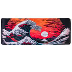 lachineuse - XXL Mouse Mat – The Great Wave – 800 x 300 x 3 mm – Japanese Decoration – Non-Slip and Water Resistant – Office Decoration – Japan Asia Gift Idea