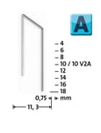 Häftklammer typ A 53/10 V2A (1000 st)