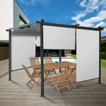 Idmarket - Lot de 3 stores enrouleurs L.124 x h. 225 cm pour pergola blanc