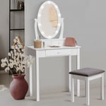 Coiffeuse bella avec miroir led et tabouret