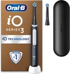 Oral-B iO 3 Matt Black Ultimate Clean Electric Toothbrush, 2 Toothbrush Heads,1