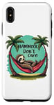 iPhone XS Max Relaxing Sloth Hammock Don’t Care Funny Tropical Palm Tree Case