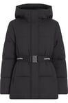 Calvin Klein Veste Matelassée Femme Logo Belt Short Puffer avec Ceinture, Noir (Ck Black), L