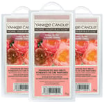 Yankee Candle Wax Melts Scented Home Room Fragrance Coral Peony 75g x3