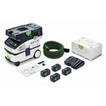 Aspirateur sans fil 36V (2x18V) ctlc mini I-Plus cleantec Festool avec 4 batterie 18V 5.0 Ah - accessoires - Systainer - 577149