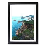 Big Box Art View of The Coasta Brava in Spain Painting Framed Wall Art Picture Print Ready to Hang, Black A2 (62 x 45 cm)
