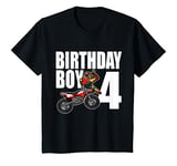 Youth 4th Dirt Bike Birthday Party Motocross MX Gift 4 Years Old T-Shirt