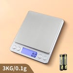 Linghhang - Balance alimentaire de grande taille 3KG/0.1g batterie balance de cuisine numérique balance de précision électronique plate-forme de
