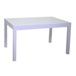 TABLE DE JARDIN EXTENSIBLE BLANC 135/270X90 H 75 EN ALUMINIUM MOD. CLEVELAND