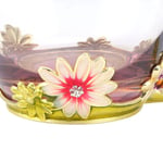 PA (Green Chrysanthemum 320ML)Glass Cup Innovative Flower Tea Cup With Spoon Dri