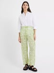 Great Plains Cadiz Floral Drawstring Trousers, Kiwi Milk