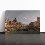 Big Box Art Canvas Print Wall Art Giovanni Canaletto Grand Canal, Venice | Mounted & Stretched Box Frame Picture | Home Decor for Kitchen, Living Room, Bedroom, Hallway, Multi-Colour, 24x16 Inch