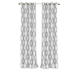 Elrene Renzo Ikat Rideau de fenêtre occultant géométrique en Lin, Gris Clair, 132,1 cm de Large x 241,3 cm de Long (Lot de 1)