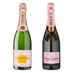 Premium Rosé Champagne Pair - Moet Imperial Rosé & Veuve Clicquot Brut Rosé 75cl