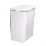 Poubelle avec couvercle, poubelle étroite et fine pour chambre à coucher, 12L blanc