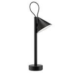 Alessi - ME01 B - Lampe Portable Magnétique, Batterie Rechargeable avec Câble USB-C, en Métal et Résine Thermoplastique, Lumière LED 3.5 W 5 V, Noir