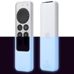 Bleu Phosphorescent ¿¿tui R2 Compatible avec Apple TV 4K Siri Remote 3e G¿¿n¿¿ration (2022) et 2e G¿¿n¿¿ration (2021) - Silicone sans