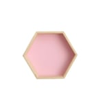 Vägghylla i massivt trä Displayhylla Hexagonal Honeycomb Hylla (liten, rosa),