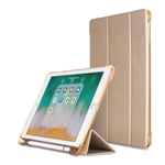 iPad 9.7" (2018 / 2017) / iPad Air / iPad Air 2 Tri-fold Fodral med Apple Pencil Hållare - Guld