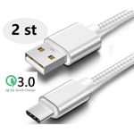 2 st super kvalitet 3 m  usb-c silver "Silver""Silver"