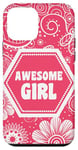 Coque pour iPhone 12 mini Vintage Pink Awesome Floral Girl