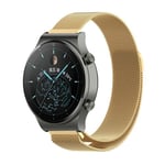 Strap-it Bracelet Milanais - compatible pour Huawei Watch GT 2 Pro (or)