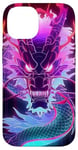 Coque pour iPhone 14 Cyber Dragon fluo