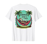 Relaxing Sloth Hammock Don’t Care Funny Tropical Palm Tree T-Shirt