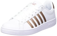 K-Swiss Baskets courtes TIEBREAK pour femme, blanc/rose, doré, 38 EU