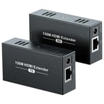 PWAY DT264 HDMI Extender Over Ethernet 150M - Extendeur HDMI Ethernet Adaptateur RJ45 HDMI sur Cat 5e/6/7/8 Support Loop Out