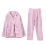 SYue Pyjamas pour Femmes Vêtements de Nuit boutonnés pour Femmes Ensembles de Salon Doux Peignoir Vêtements de Nuit Vêtements de détente Rose Cadeau Parfait pour Les Femmes