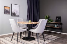 Venture Design Cirebon & Leone matgrupp Natur/grå 4 st stolar & bord 100 cm