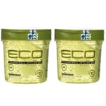 2x ECO Style Professional Styling Gel Olive Oil Max Hold Alcohol Free 16oz