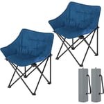 Lot de 2 Chaises Camping, Tissu en Daim Synthétique et Oxford, Fauteuil Pliant, Chaise de Pêche, Chaise Pliante Légère, Portable, avec Sac de