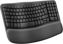 Logitech Wave Keys - Clavier Ergonomique sans Fil - Graphite, Clavier Allemand QWERTZ