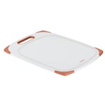 Tefal Planche à découper plastique, Antidérapante, Compatible lave-vaisselle, Robuste, Poignée, Rainure à jus, Fresh Kitchen K2084004, Blanc