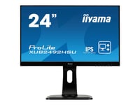 iiyama ProLite XUB2492HSU-B1 - Écran LED - 24" (23.8" visualisable) - 1920 x 1080 Full HD (1080p) @ 60 Hz - IPS - 250 cd/m² - 1000:1 - 4 ms - HDMI, VGA, DisplayPort - haut-parleurs - noir