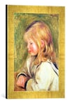 Kunst für Alle 'Image encadrée de Pierre Auguste Renoir The Child in A White T-Shirt Reading, 1905, d'art dans Le Cadre de Haute qualité Photos Fait Main, 30 x 40 cm, Or Raya