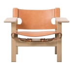 Fredericia Furniture - The Spanish Chair, Oljad ek, Natur läder - Fåtöljer - Børge Mogensen - Beige - Läder/Trä