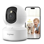 BoyKeep Indoor Security Camera, 2K 3MP Pet Camera, 360°WiFi Cameras with APP，Wireless Dog Camera for Baby Cat Puppy CCTV, 2-Way Audio, Night Vision, Motion Tracking, 5G/2.4GHz K30