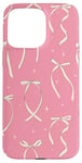 iPhone 15 Pro Max Aesthetic Pink Bow Coquette Cute Preppy Ribbons Soft Girl Case