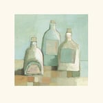 The Art Group Derek Melville (Still Life with Bottles I) Mounted Print, Paper, Multi-Colour, 40 x 40 x 1.3 cm