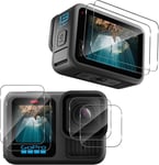 [6 pièces] Protecteur d'écran pour GoPro Hero 13 Black,2 x Protecteur d'écran en Verre trempé Ultra Transparent + 2 x Protecteur d'objectif en Verre trempé + 2 x Petit Film d'écran.[I173]