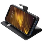 Ebeststar - Etui Xiaomi Pocophone F1 Coque Portefeuille Pu Cuir, Noir [Dimensions Precises Smartphone : 155.5 X 75.3 X 8.8 Mm, Écran 6.18'']