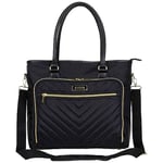 Kenneth Cole REACTION Mixte Adulte Chelsea Chevron Matelassé 15" Tablette Sac fourre-Tout pour Ordinateur Portable, Noir, Laptop Tote