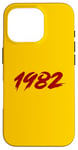 Coque pour iPhone 16 Pro Vintage anniversaire depuis 1982 avec belle police rouge