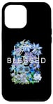 Coque pour iPhone 12 Pro Max Graphique bleu béni et fleuri